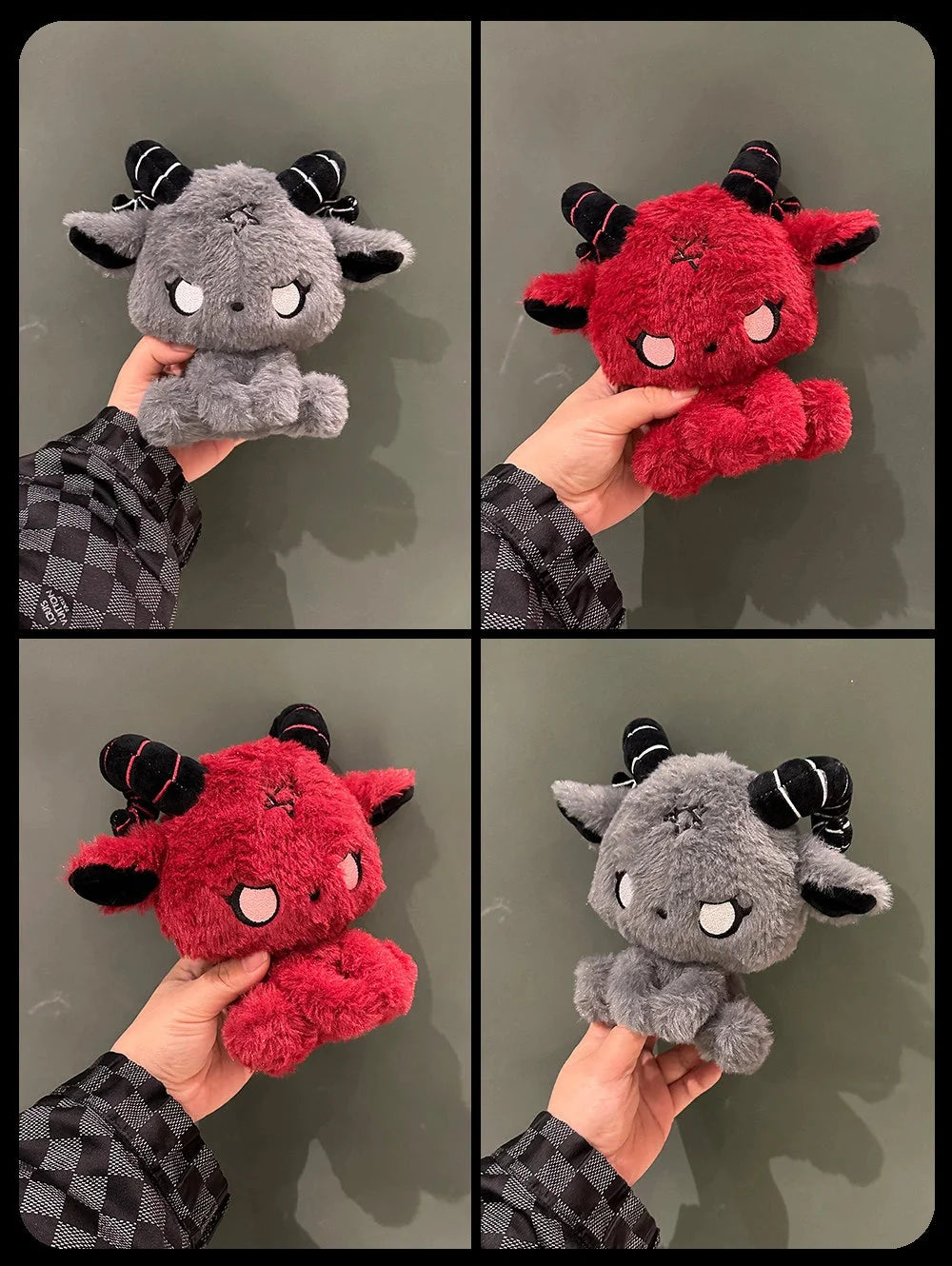  Dark Envoy Gothic Cute Plush Doll - Buu Evil displayed in four images, showcasing different angles and colors of the plush toy.