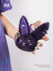 Cuddly Bunny - DarkCute BandaBun held in a hand, featuring a soft plush design with purple accents and playful features.