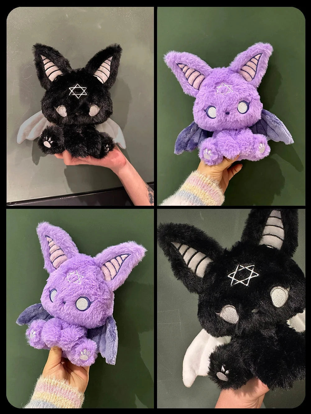 Dark Envoy Gothic Cute Plush Doll - Buu Evil featuring black and purple plush with bat wings and star designs.
