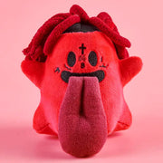 Monster Crew Plush Bag Charm featuring a cute spooky design with a red plush character and a playful expression.