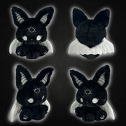 Dark Envoy Gothic Cute Plush Doll - Buu Evil featuring soft black fur, white wings, and unique gothic design details.
