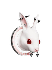 Angry Bunny MagSafe Phone Stand in unique wax-white rabbit design with red eyes and spiked accents.