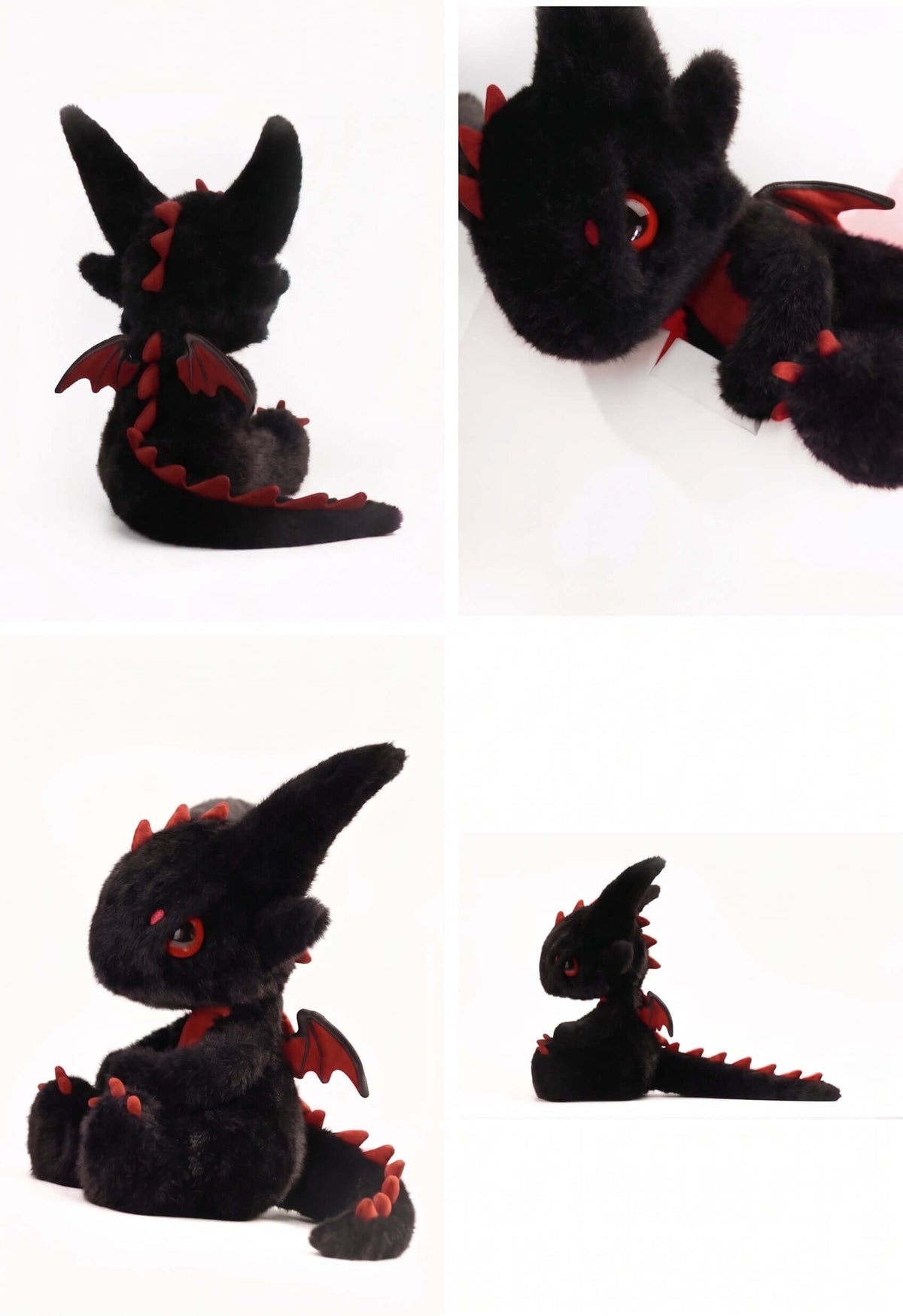 Dragon Boo Halloween Limited plush toy featuring a black dragon with red accents and shapeable wings.