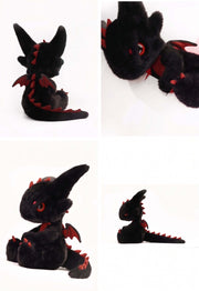 Dragon Boo Halloween Limited plush toy featuring a black dragon with red accents and shapeable wings.