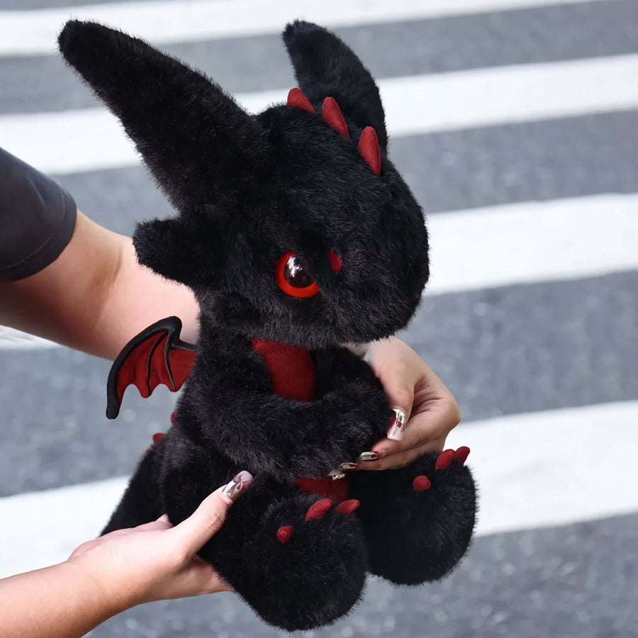 Dragon Boo Halloween Limited plush toy featuring a black dragon with red accents, perfect for Halloween.