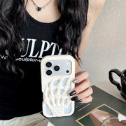 3D Skeleton Hand Gothic Phone Cover displayed on a hand, showcasing unique skeletal design and artistic style.