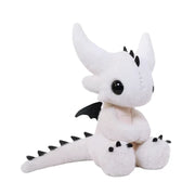 Stuffed dragon Boo plush toy in white color with black accents, perfect for cuddling and display.