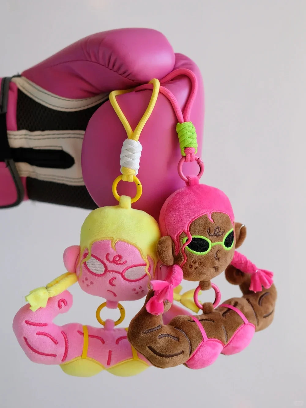 Buu Evil Plush Bag Charm featuring muscular characters, perfect gift for gym lovers and fitness enthusiasts.