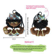 Buu Evil Plush Bag Charm with curly hair, gym-themed design, and adorable features, perfect for fitness enthusiasts.