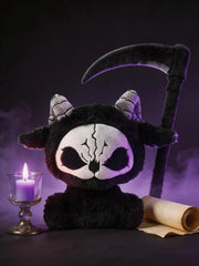 Dark Envoy Reaper Plush - Buu Evil with purple candle and scroll in a spooky setting.