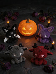 Dark Envoy Gothic Cute Plush Doll - Buu Evil collection with Halloween pumpkin and roses.