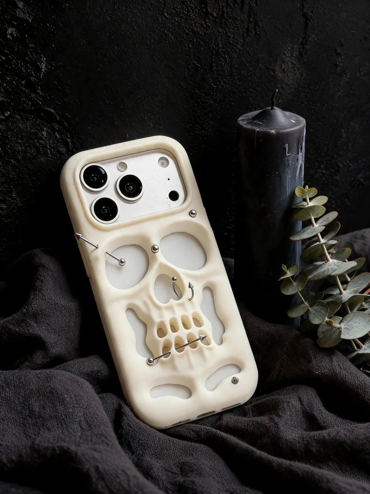 Buu Evil:Gothic punk skull studded iPhone case 