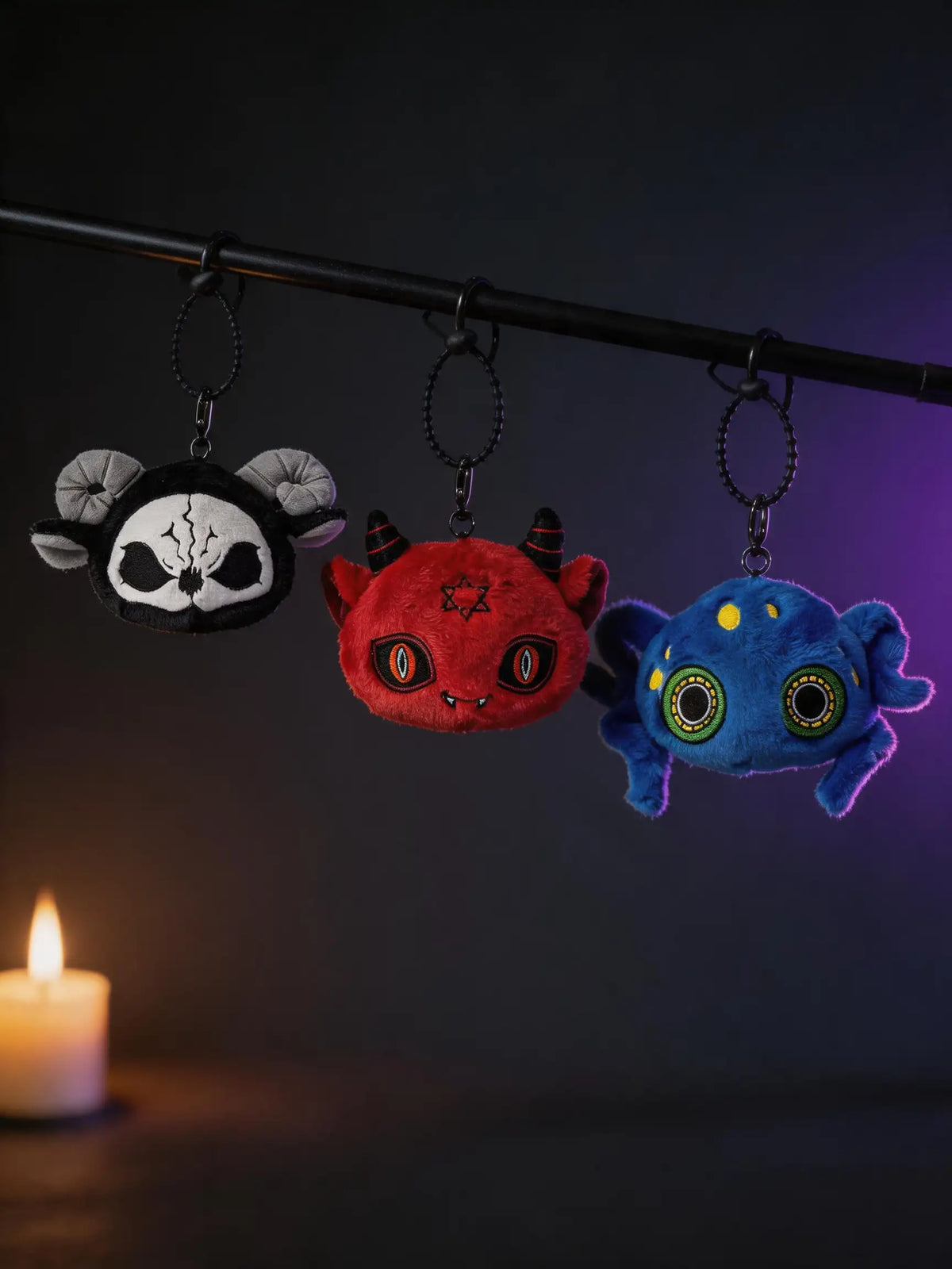 Dark Envoy Plush Charm Buu Evil collection featuring three adorable plush charms with horror elements.