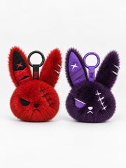  Cuddly Bunny - DarkCute BandaBun plush keychains, featuring black and red bunnies with unique stitched designs.