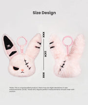 Cuddly Bunny - DarkCute BandaBun plush keychain with stitched design, 13cm, featuring playful and edgy elements.