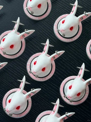 Angry Bunny MagSafe Phone Stand featuring unique 3D-printed resin design and bold rabbit details.